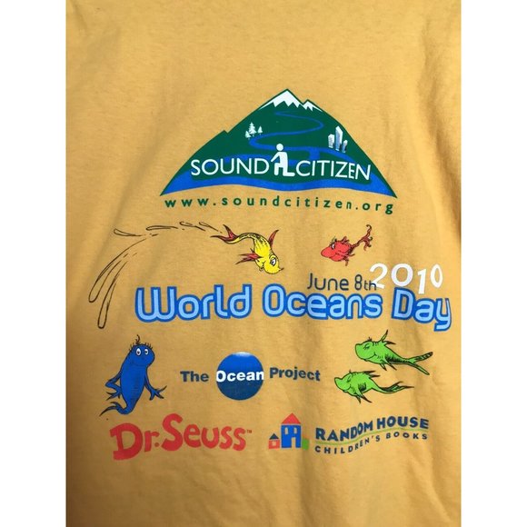 Dr. Seuss From There To Here Fish Men's XL Ocean Project 2010 T-Shirt - Picture 6 of 6